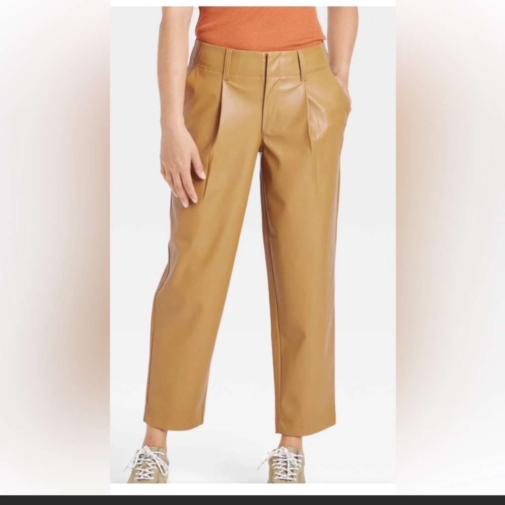A New Day Faux Leather Tapered Pants Size 12
